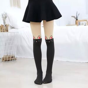 Girls Cat Print Tights Pantyhose